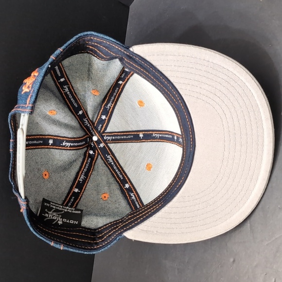 Notorious 2013,Denim Snapback Hat with Orange /Blue Logo. - Picture 7 of 9